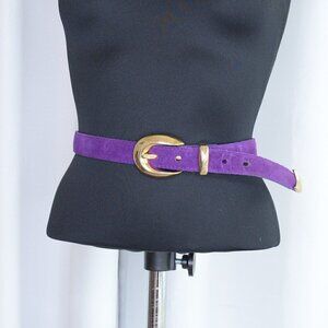 Vintage 90s Purple Suede Belt Sz S